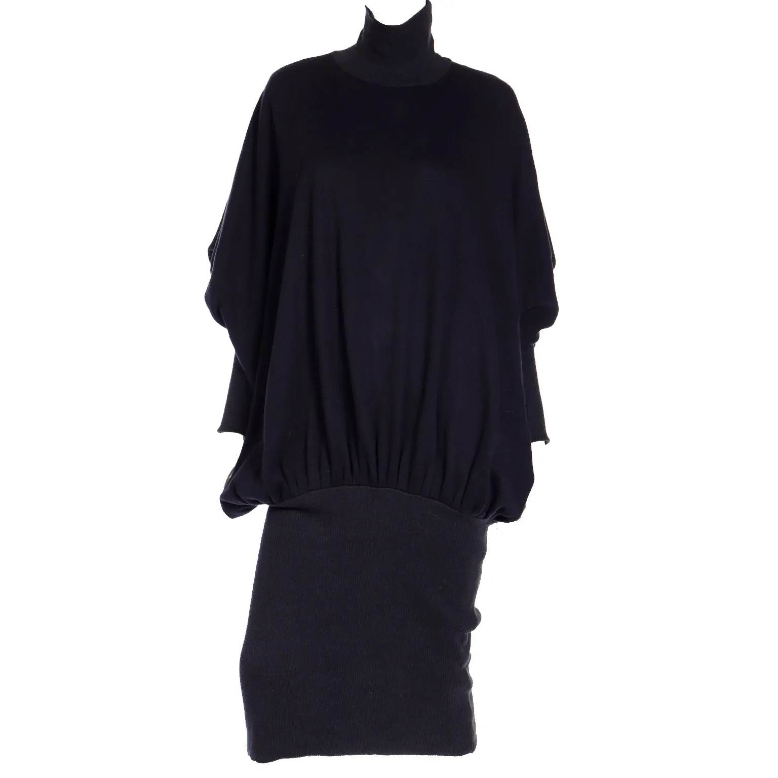 1985 Vintage Norma Kamali Sweatshirt Dress Cocoon Style