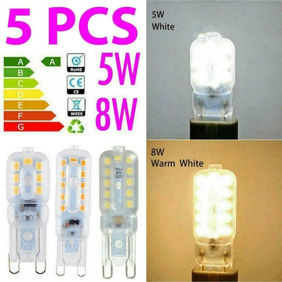 5x G9 LED Halogen Bulbs