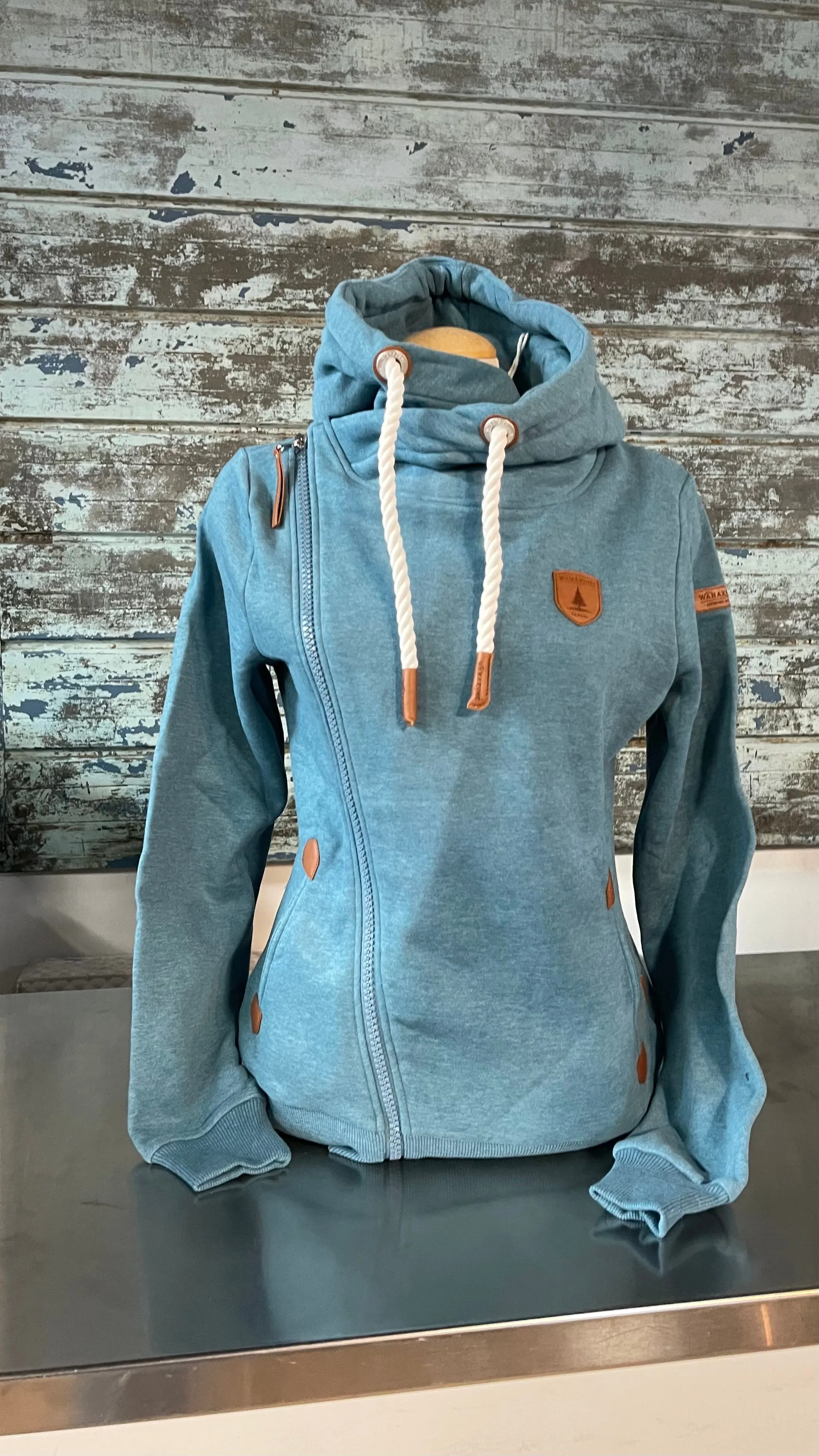 Athena Peacock Side Zip Hoodie