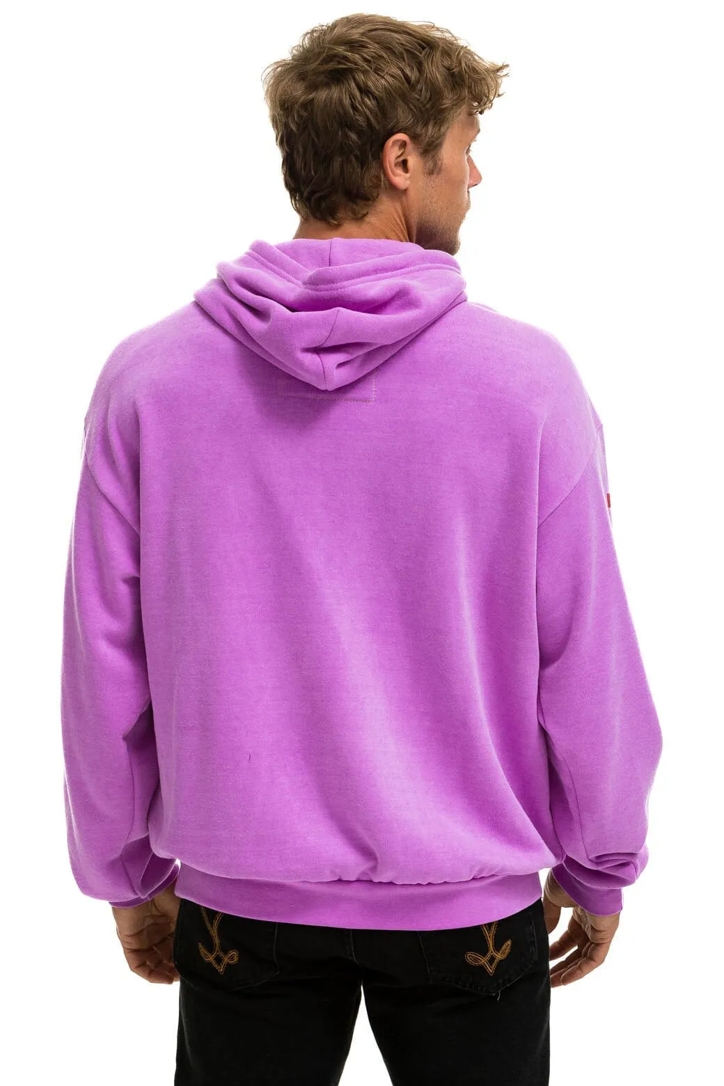 AVIATOR NATION HAMPTONS RELAXED PULLOVER HOODIE - NEON PURPLE