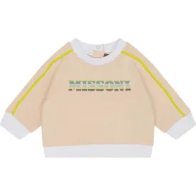 Baby Boys Peach Logo Cotton Sweatshirt