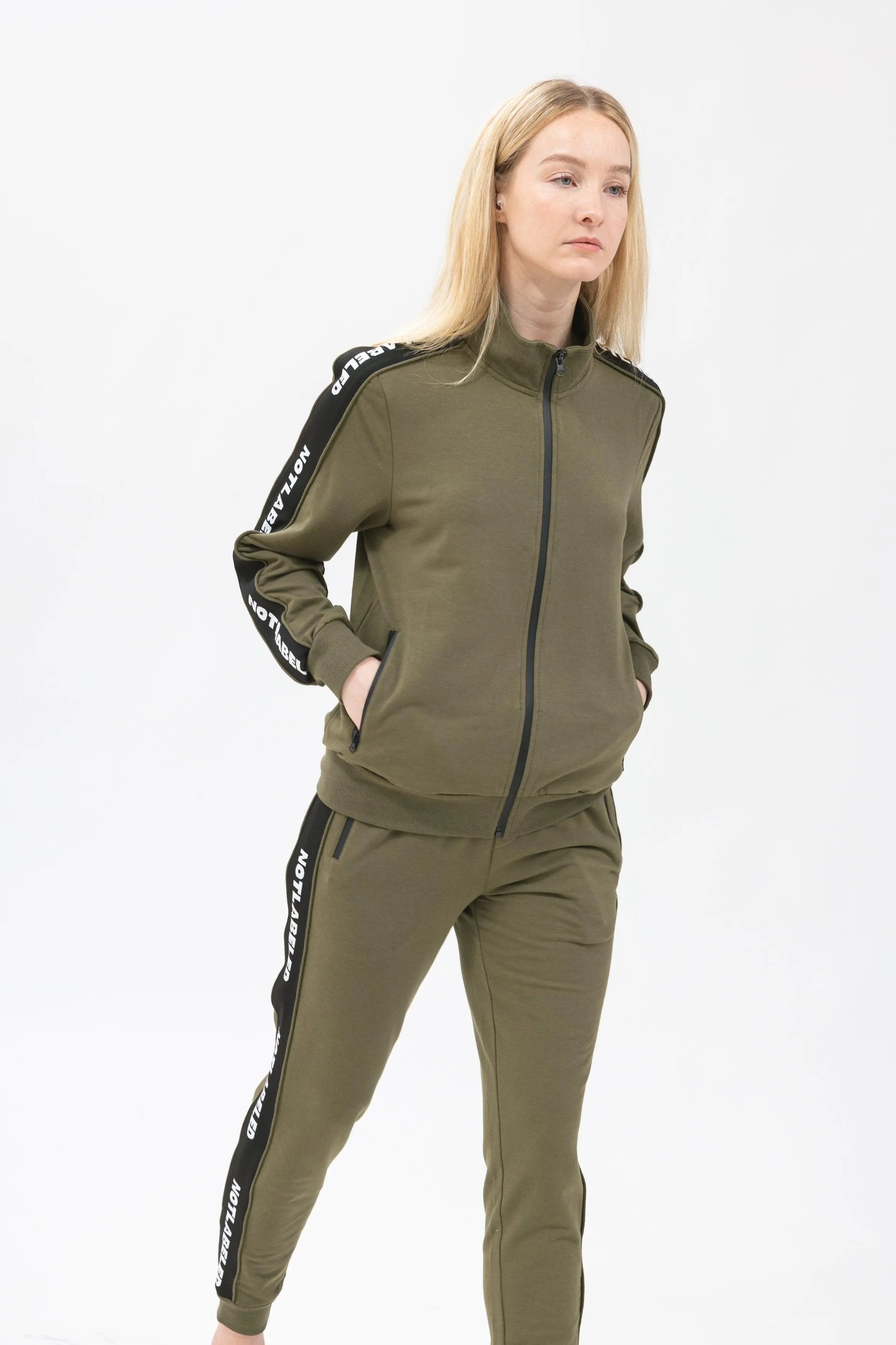 Bamboo Athleisure Stripe Zip-Up Sweatshirt