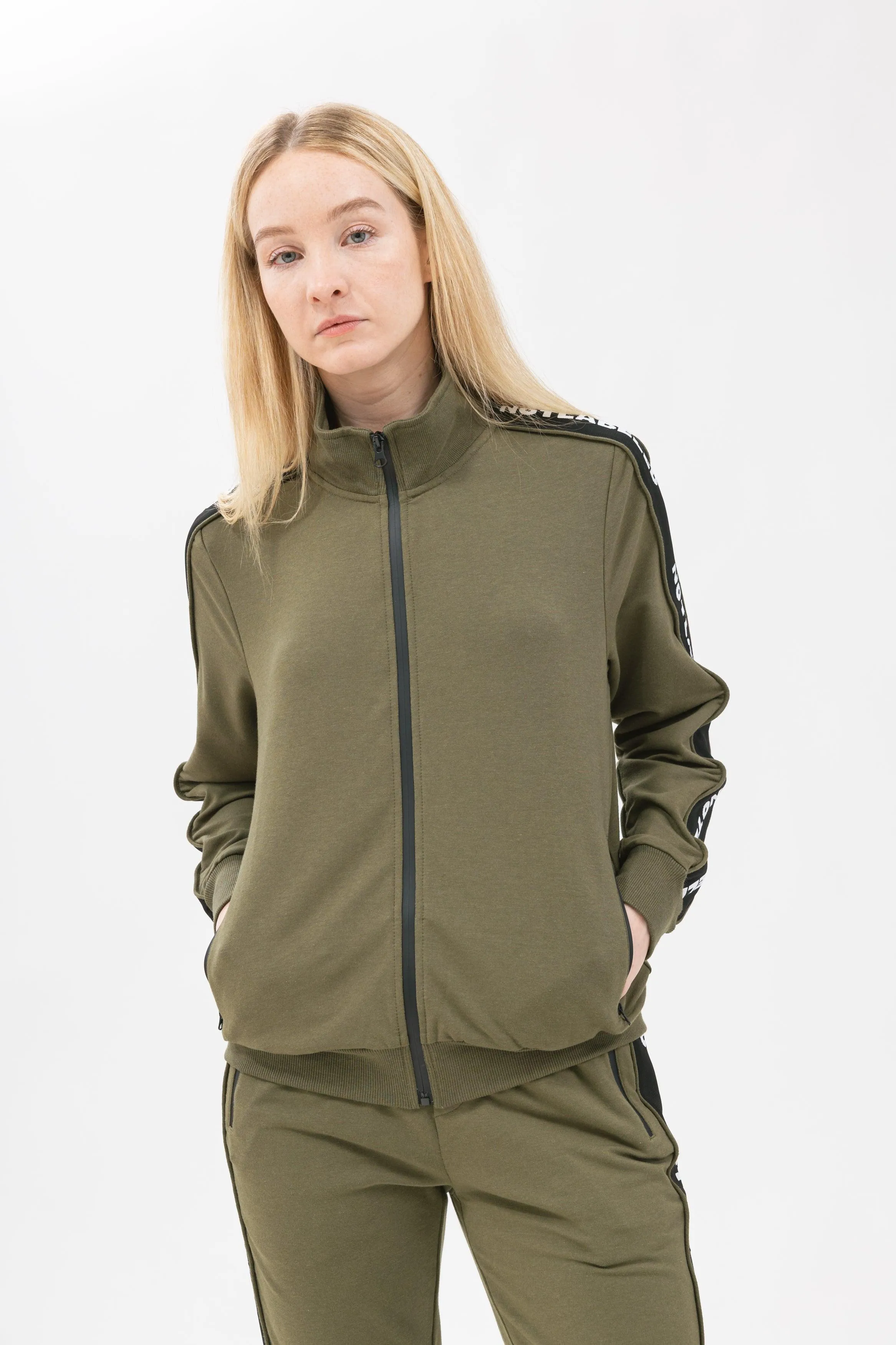 Bamboo Athleisure Stripe Zip-Up Sweatshirt