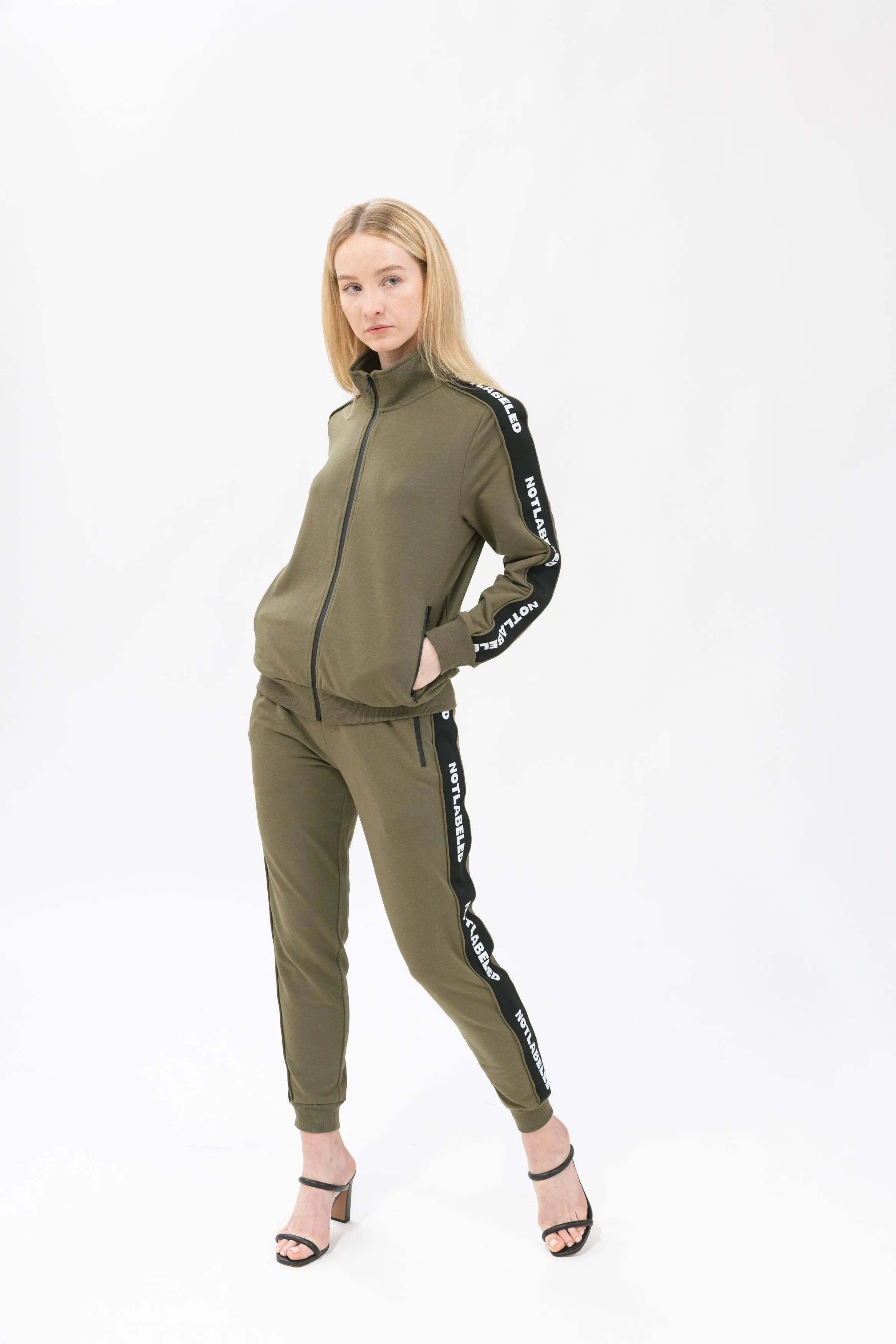 Bamboo Athleisure Stripe Zip-Up Sweatshirt