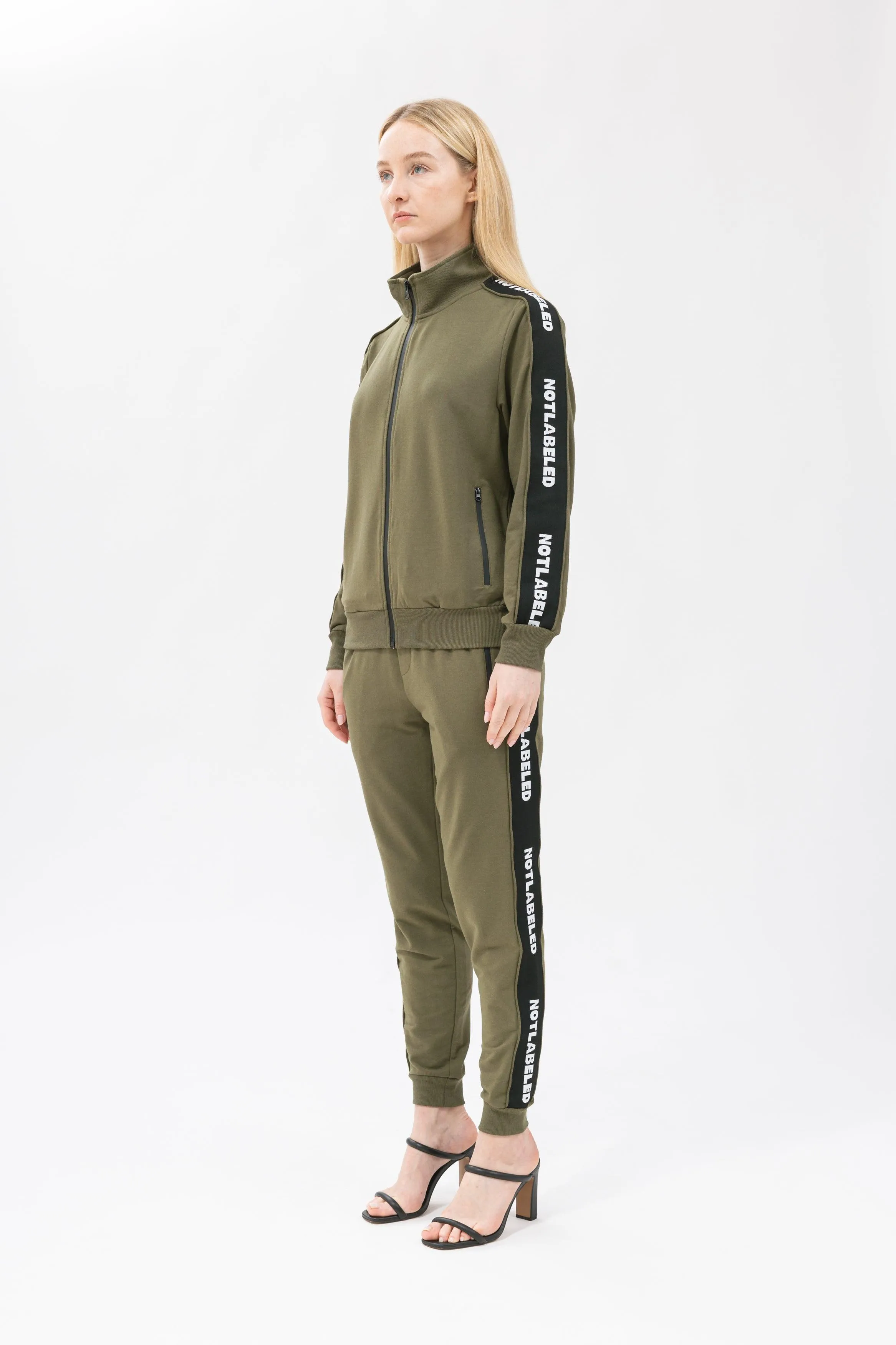 Bamboo Athleisure Stripe Zip-Up Sweatshirt