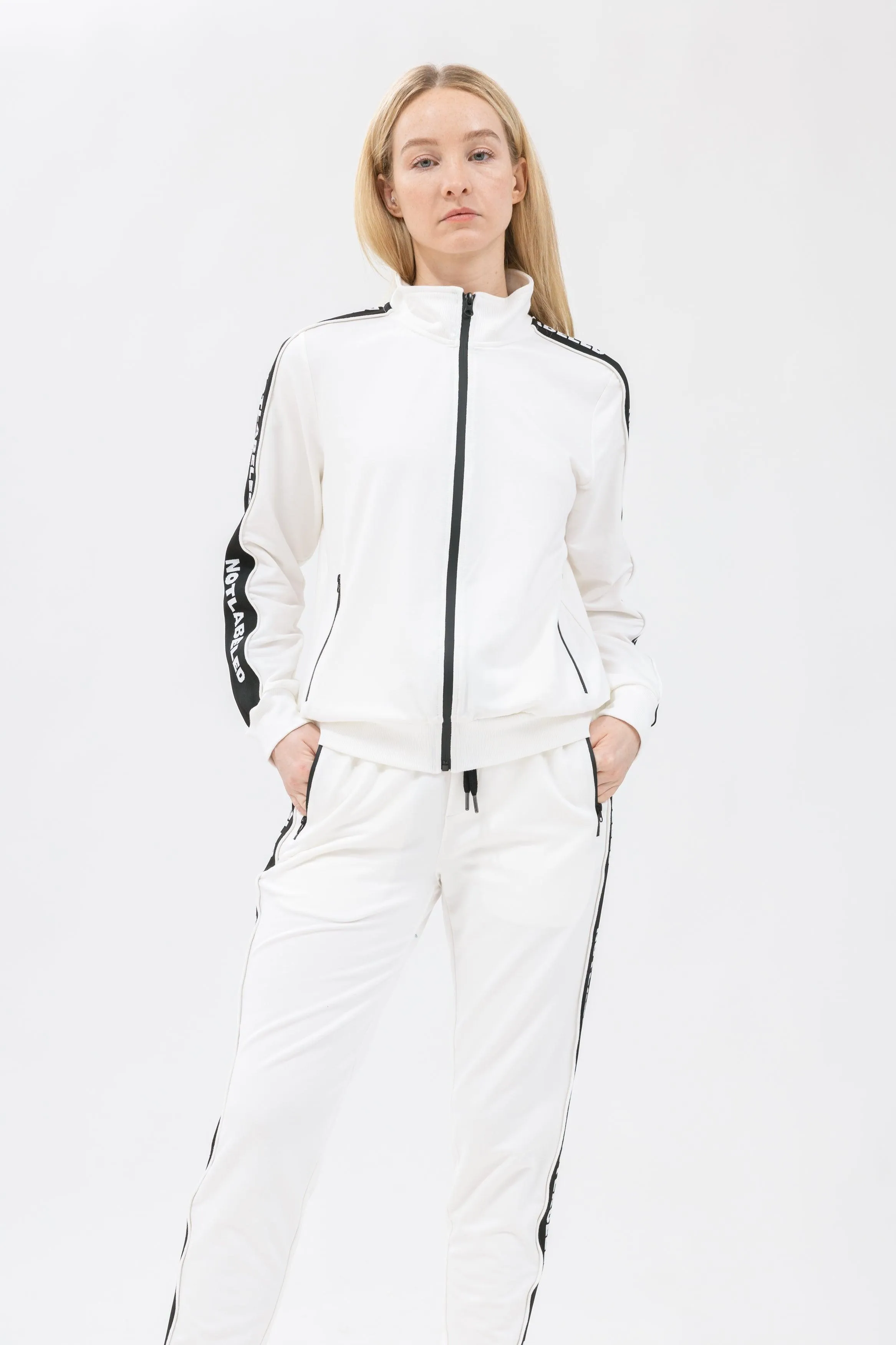 Bamboo Athleisure Stripe Zip-Up Sweatshirt