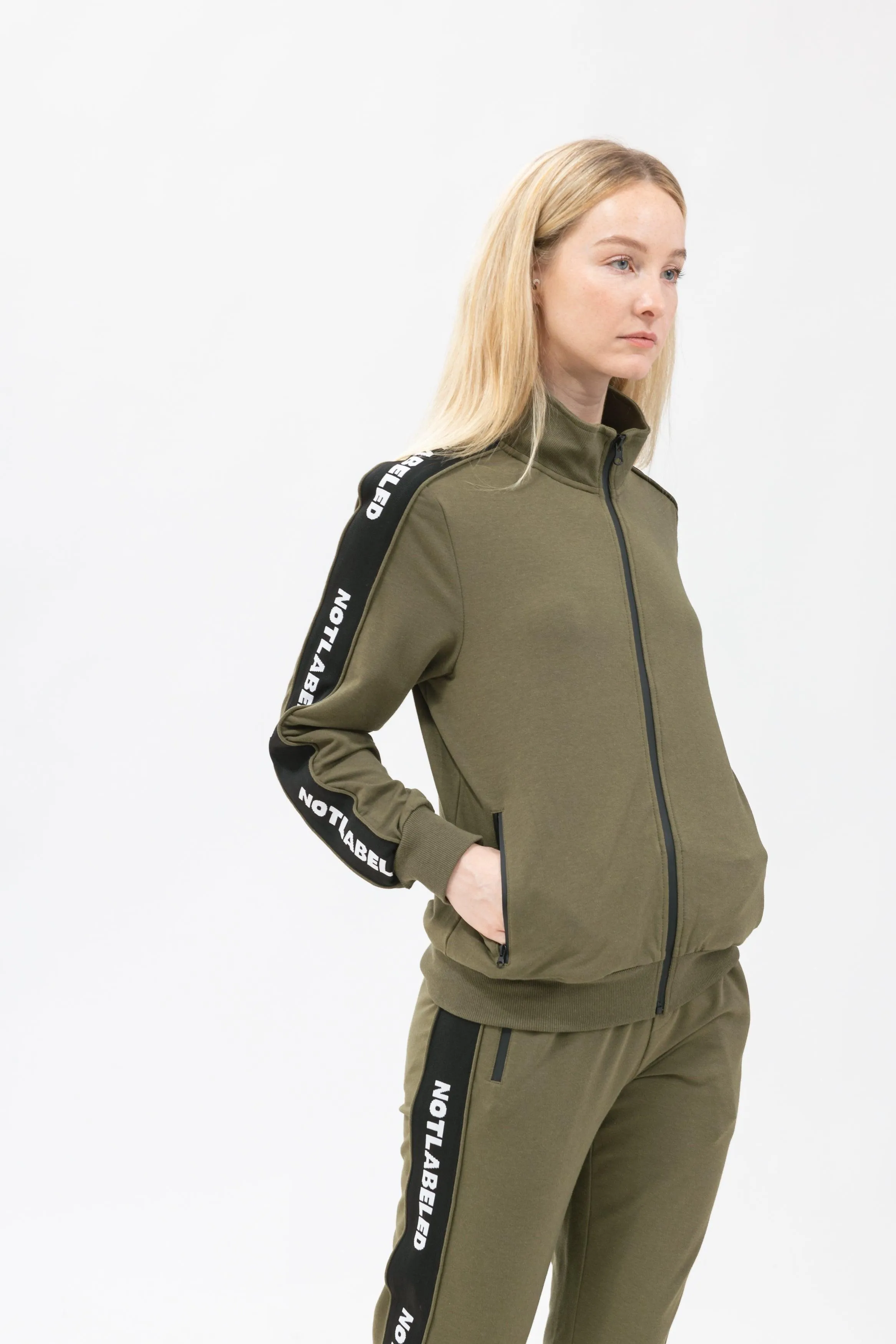 Bamboo Athleisure Stripe Zip-Up Sweatshirt