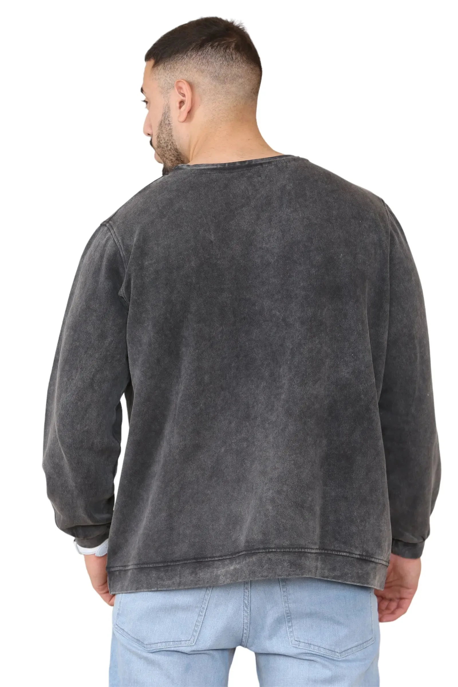 BASIC OVERSIZED EXTENDED NECK SWEATSHIRT For Men