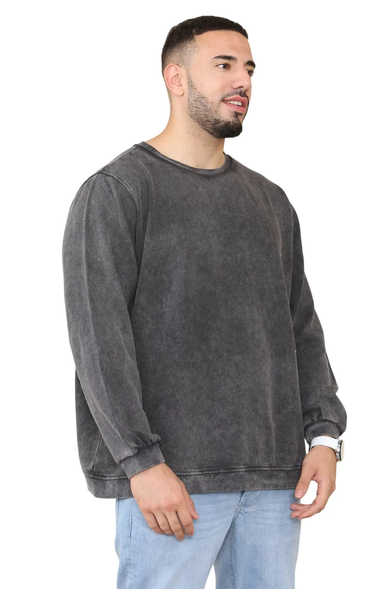 BASIC OVERSIZED EXTENDED NECK SWEATSHIRT For Men