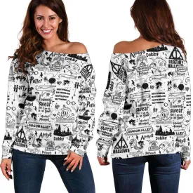 Bookish Off Shoulder Sweater