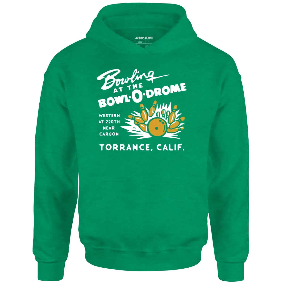 Bowl-o-Drome - Torrance, CA - Vintage Bowling Alley - Unisex Hoodie