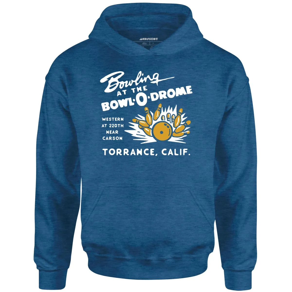 Bowl-o-Drome - Torrance, CA - Vintage Bowling Alley - Unisex Hoodie