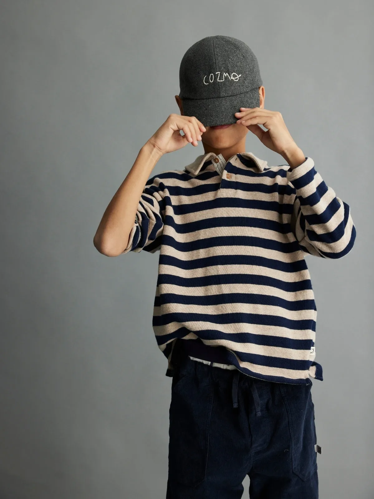 Collared Stripe Sweatshirt