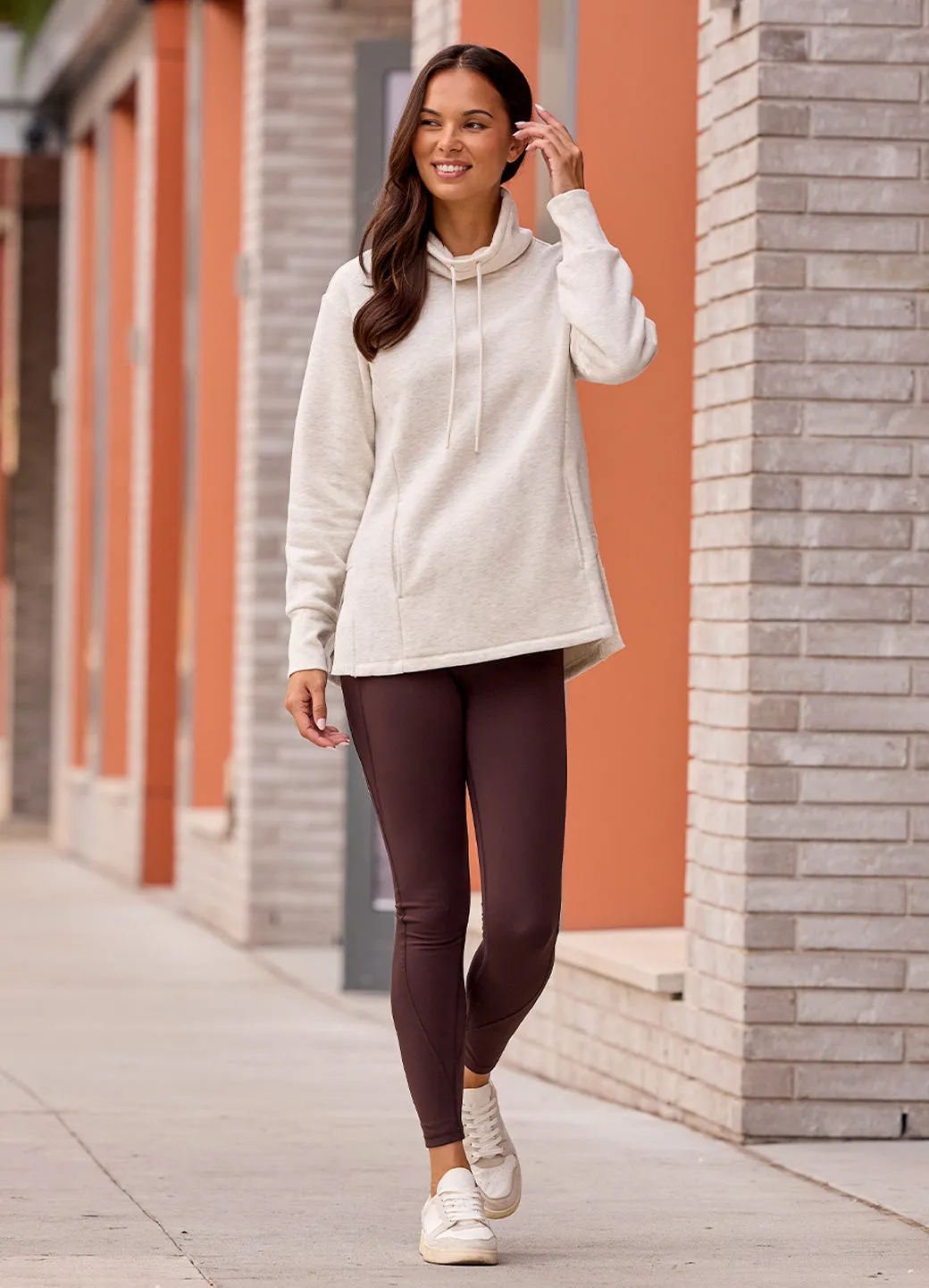 Downtown Fleece Cowl Neck Tunic