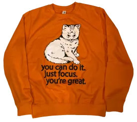 Focus Cat Sweatshirt - Orange Crush