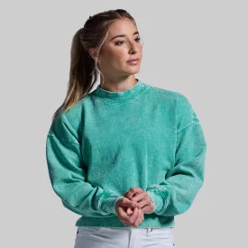 Good Karma Cropped Sweatshirt (Washed Jade)