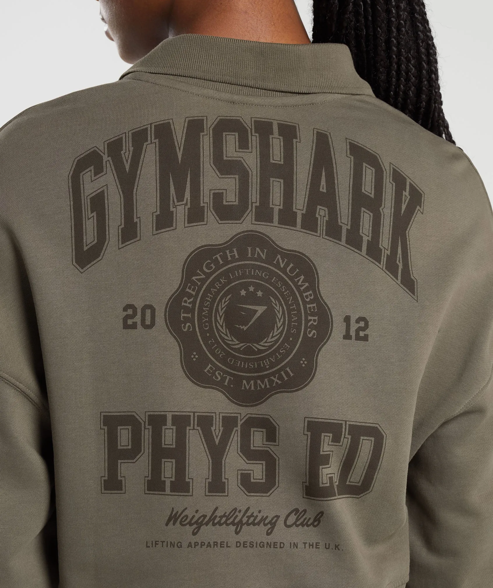 Gymshark Phys Ed Graphic 1/4 Zip - Camo Brown