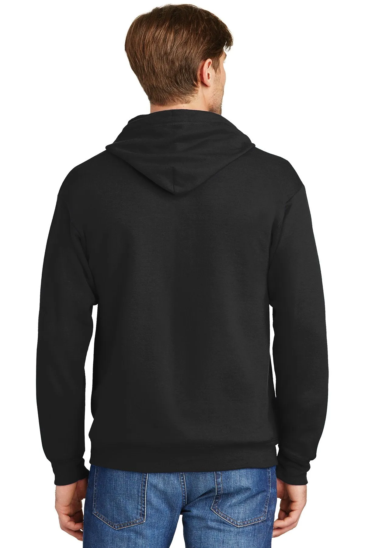 Hanes Ecosmart Full Zip Hooded Sweatshirt P180 Black