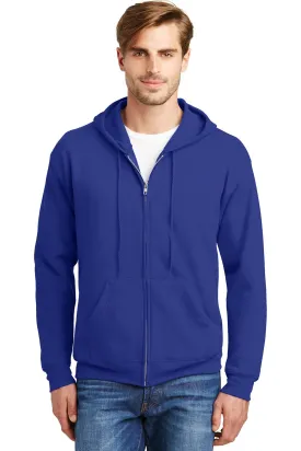 Hanes Ecosmart Full Zip Hooded Sweatshirt P180 Deep Royal