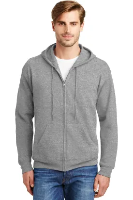 Hanes Ecosmart Full Zip Hooded Sweatshirt P180 Light Steel