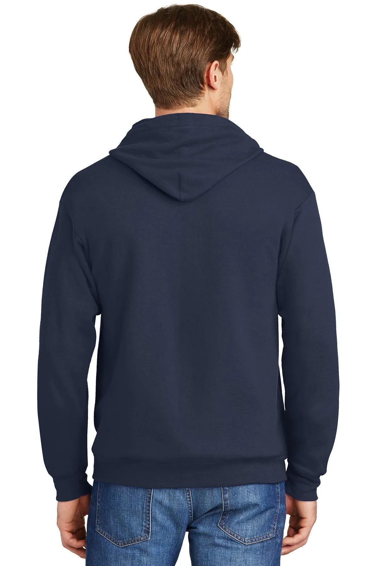 Hanes Ecosmart Full Zip Hooded Sweatshirt P180 Navy