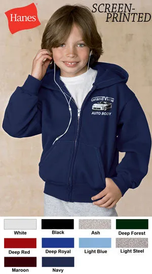 Hanes Youth ComfortBlend EcoSmart Full-Zip Hooded Sweatshirt