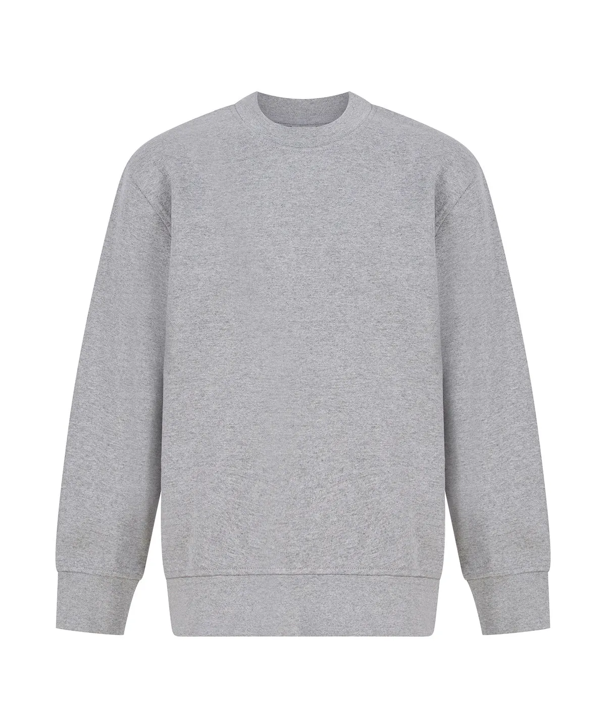 Heather Grey - Kids sustainable fashion curved hem sweatshirt