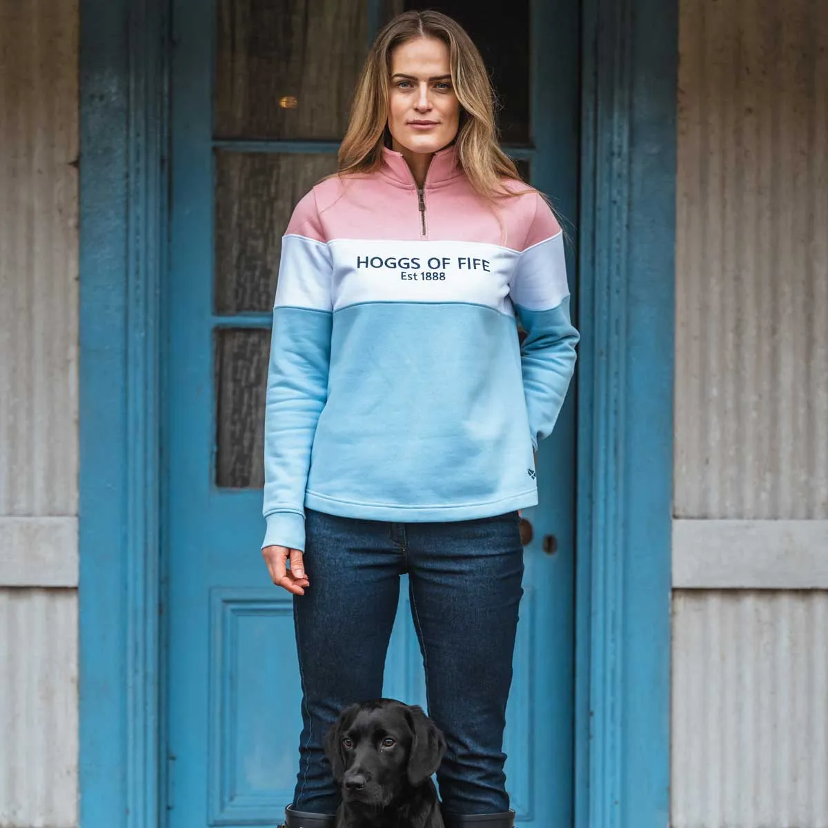 Hoggs of Fife Dumfries 1888 Ladies Quarter Zip Sweatshirt