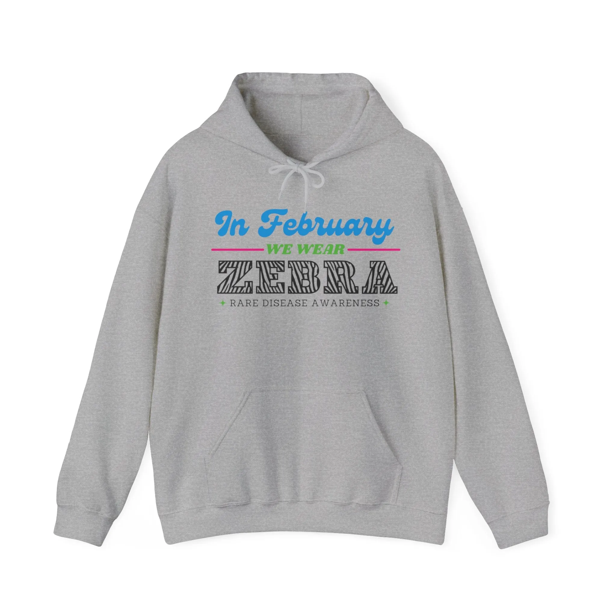 In February - we wear - ZEBRA Unisex Heavy Blend™ Hooded Sweatshirt