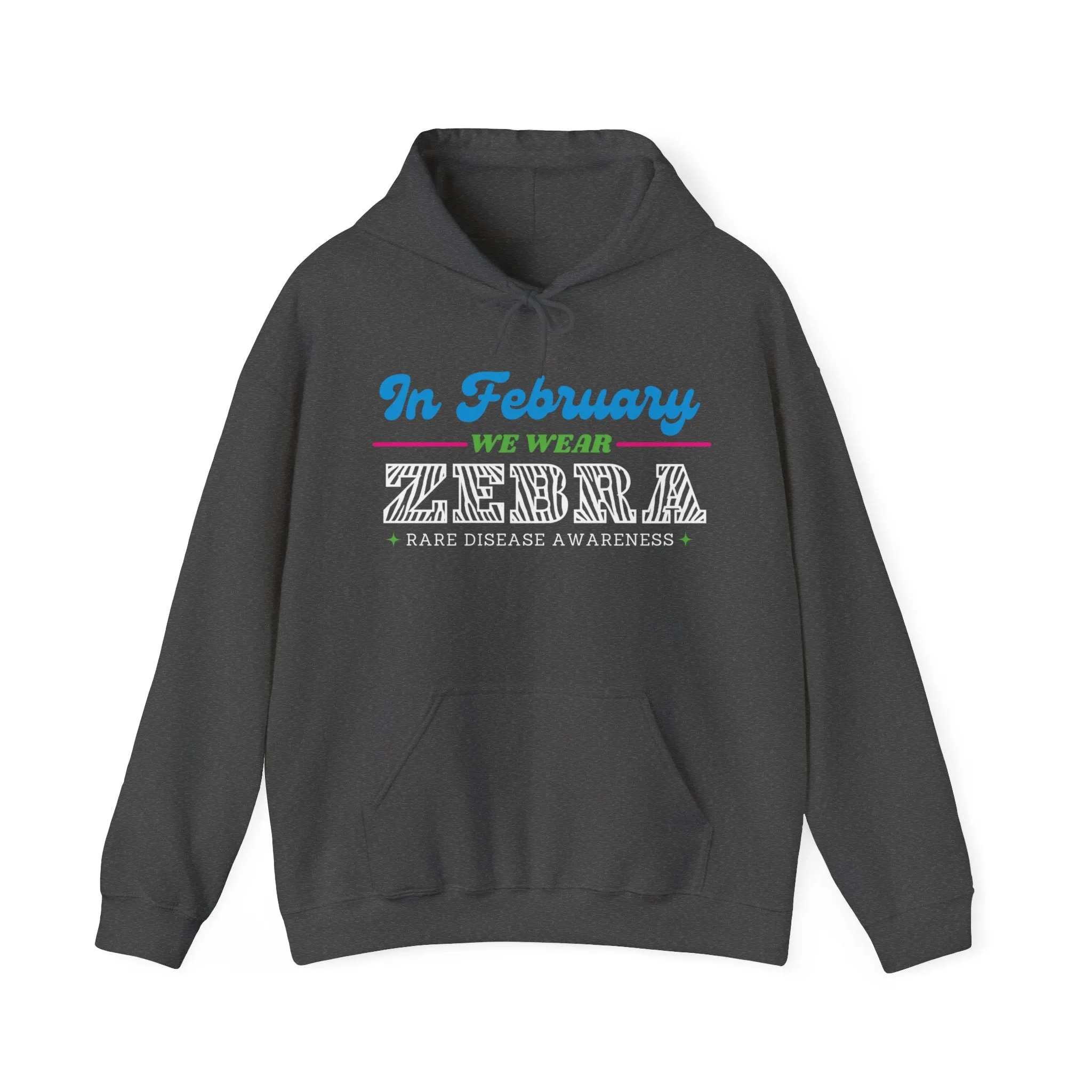 In February - we wear - ZEBRA Unisex Heavy Blend™ Hooded Sweatshirt