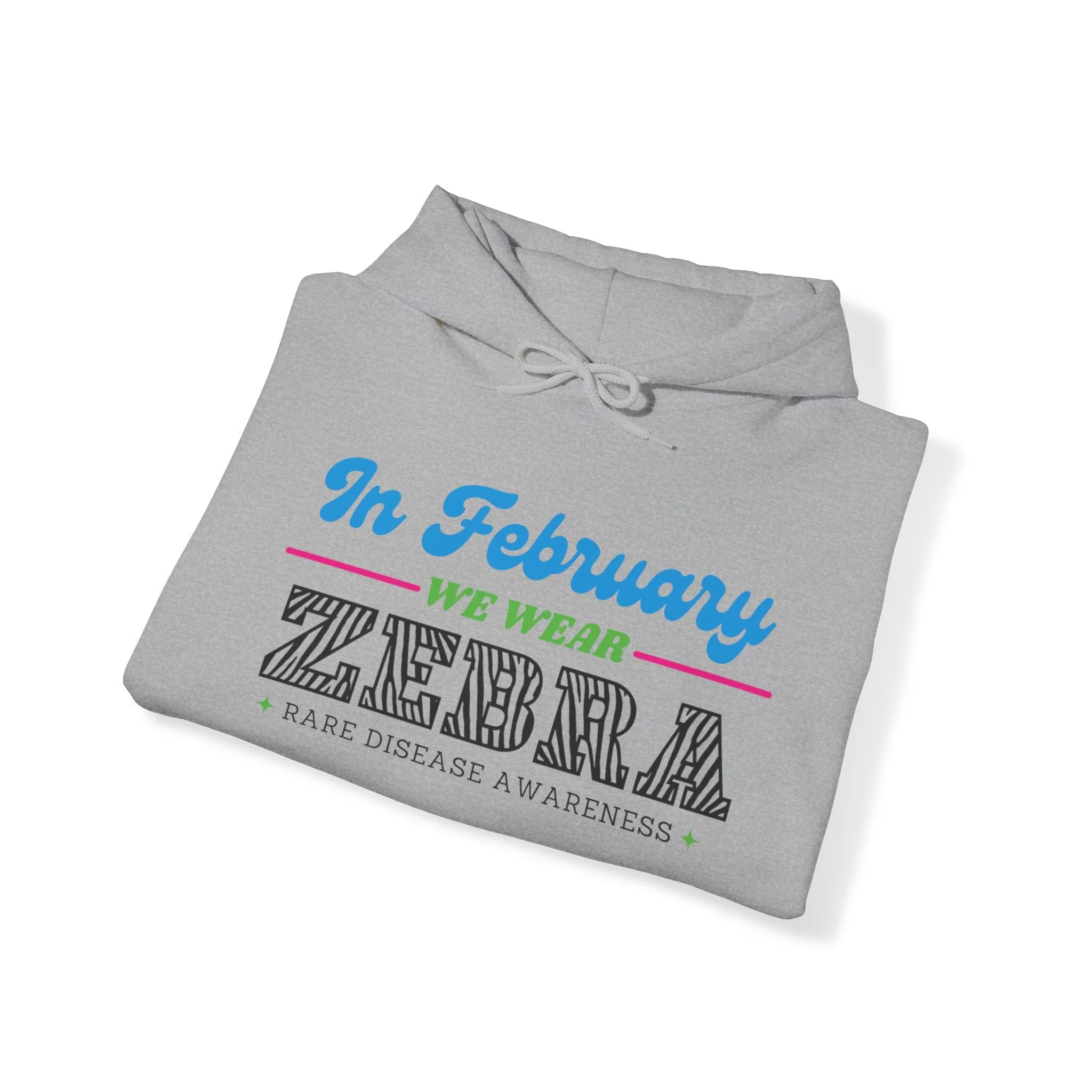 In February - we wear - ZEBRA Unisex Heavy Blend™ Hooded Sweatshirt