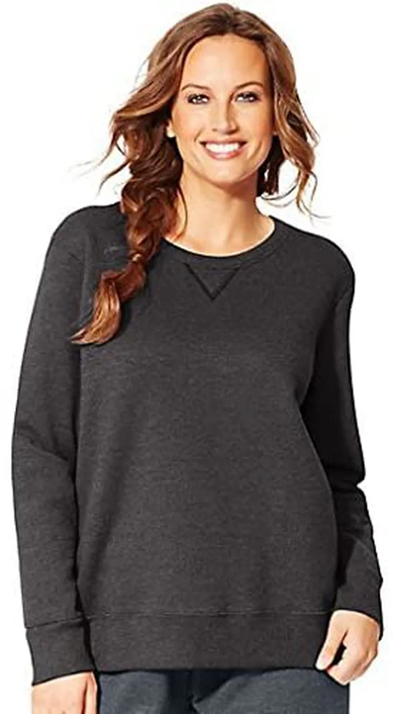 Just My Size Women's Plus-Size EcoSmart Sweatshirt with V-Notch