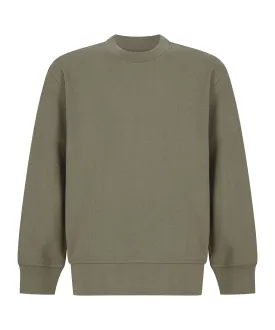 Khaki - Kids sustainable fashion curved hem sweatshirt