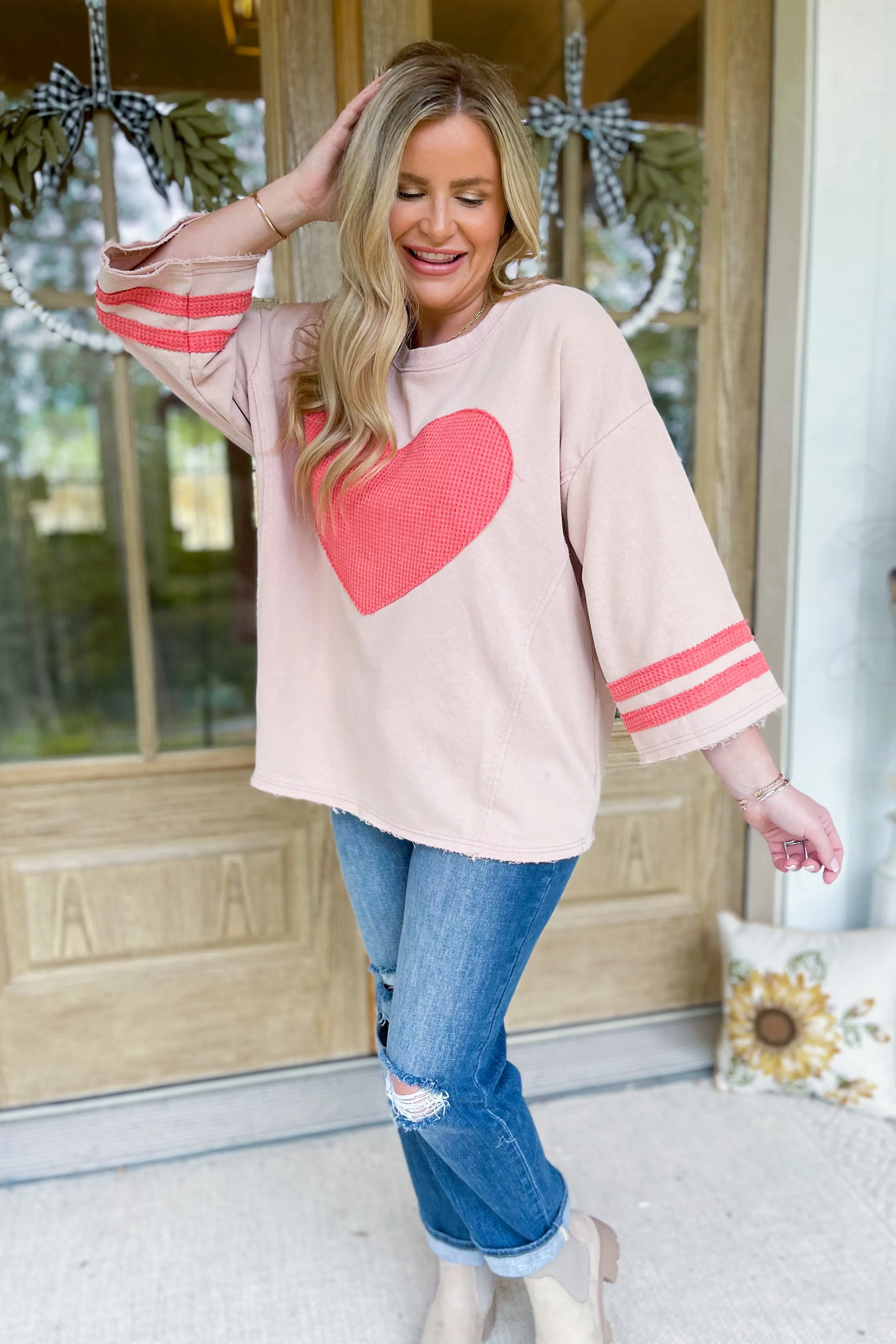 Kingston Heart Patch Mineral Washed Pullover *FINAL SALE*