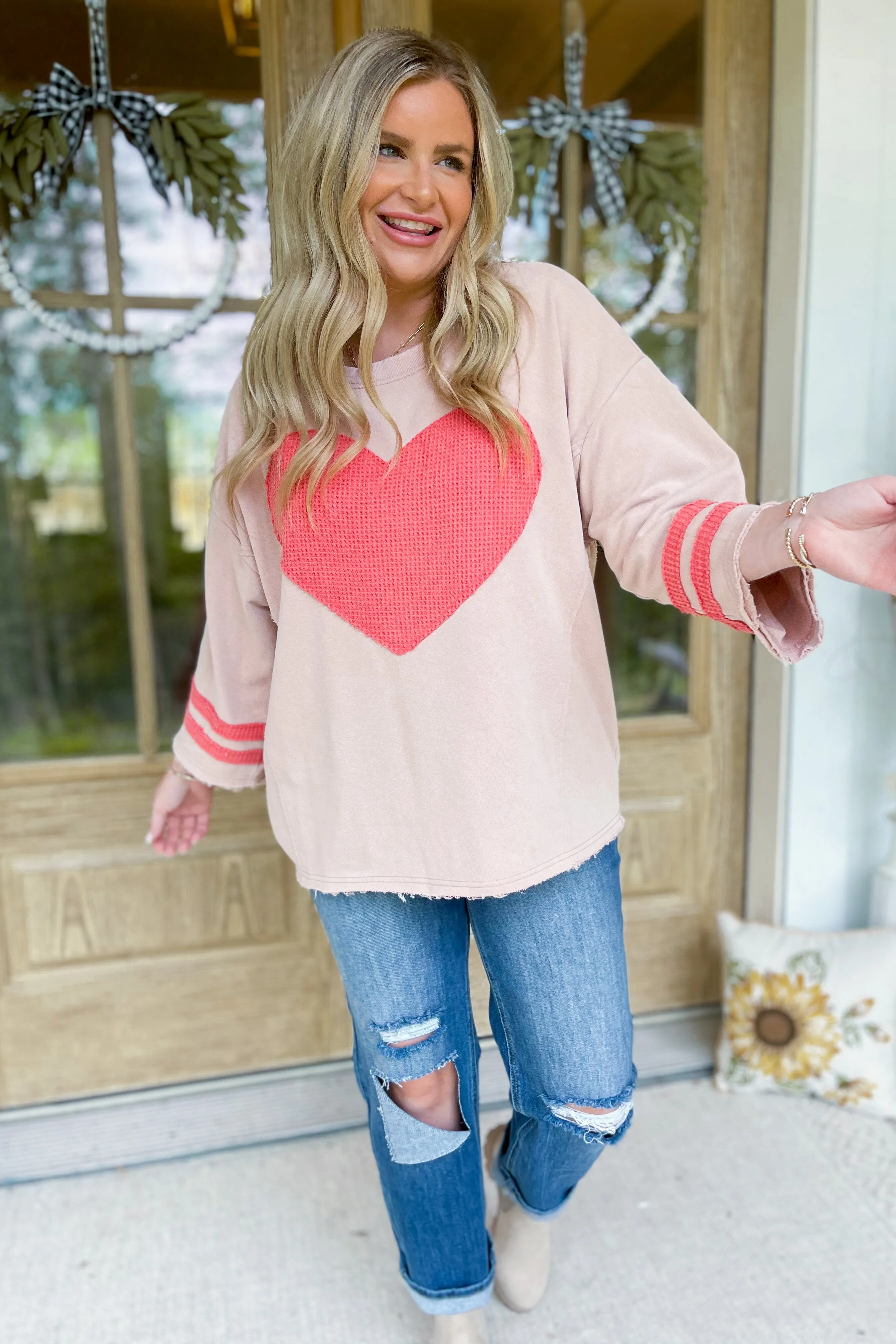 Kingston Heart Patch Mineral Washed Pullover *FINAL SALE*