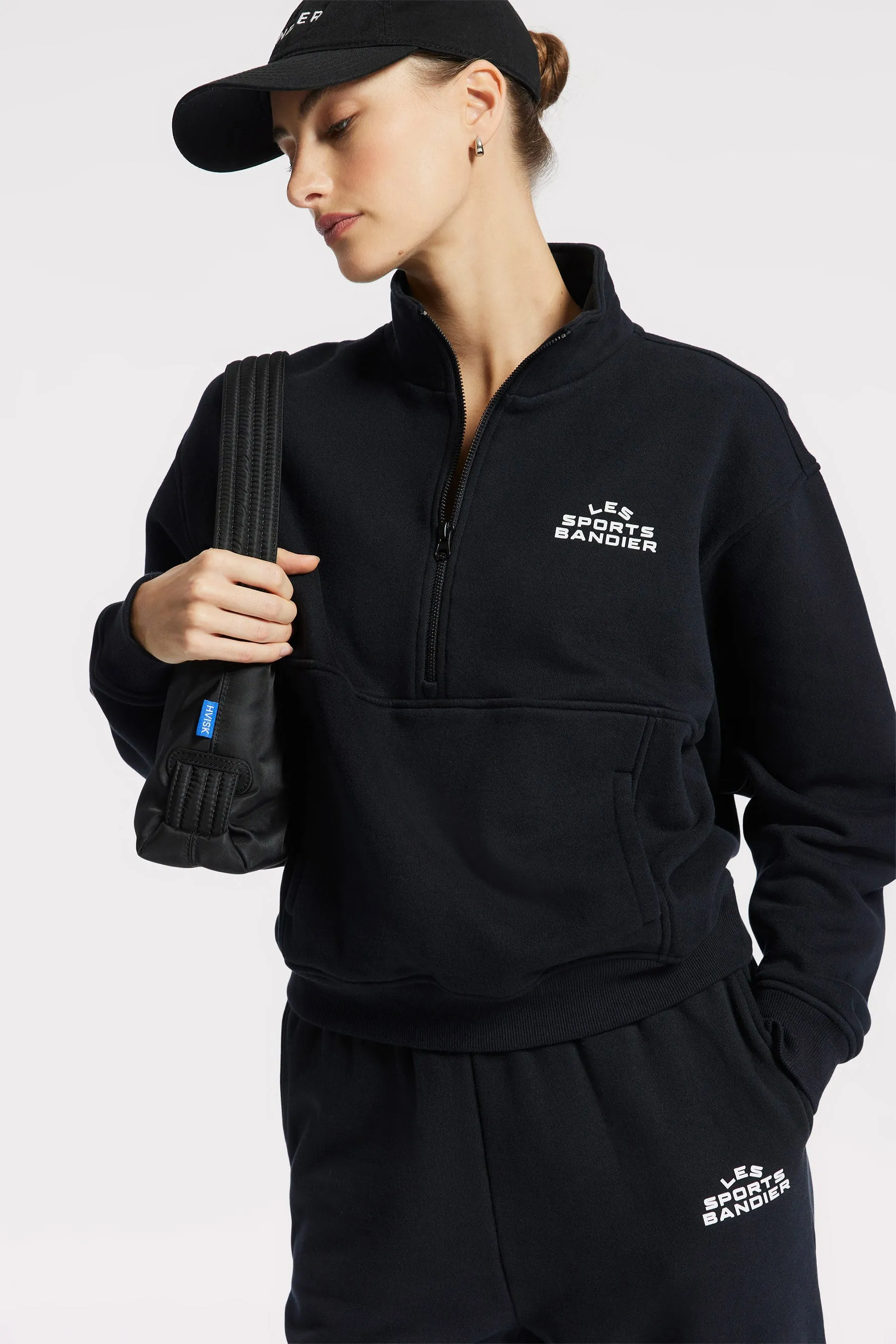 Les Sports Bandier 1/2 Zip Sweatshirt - Black/white