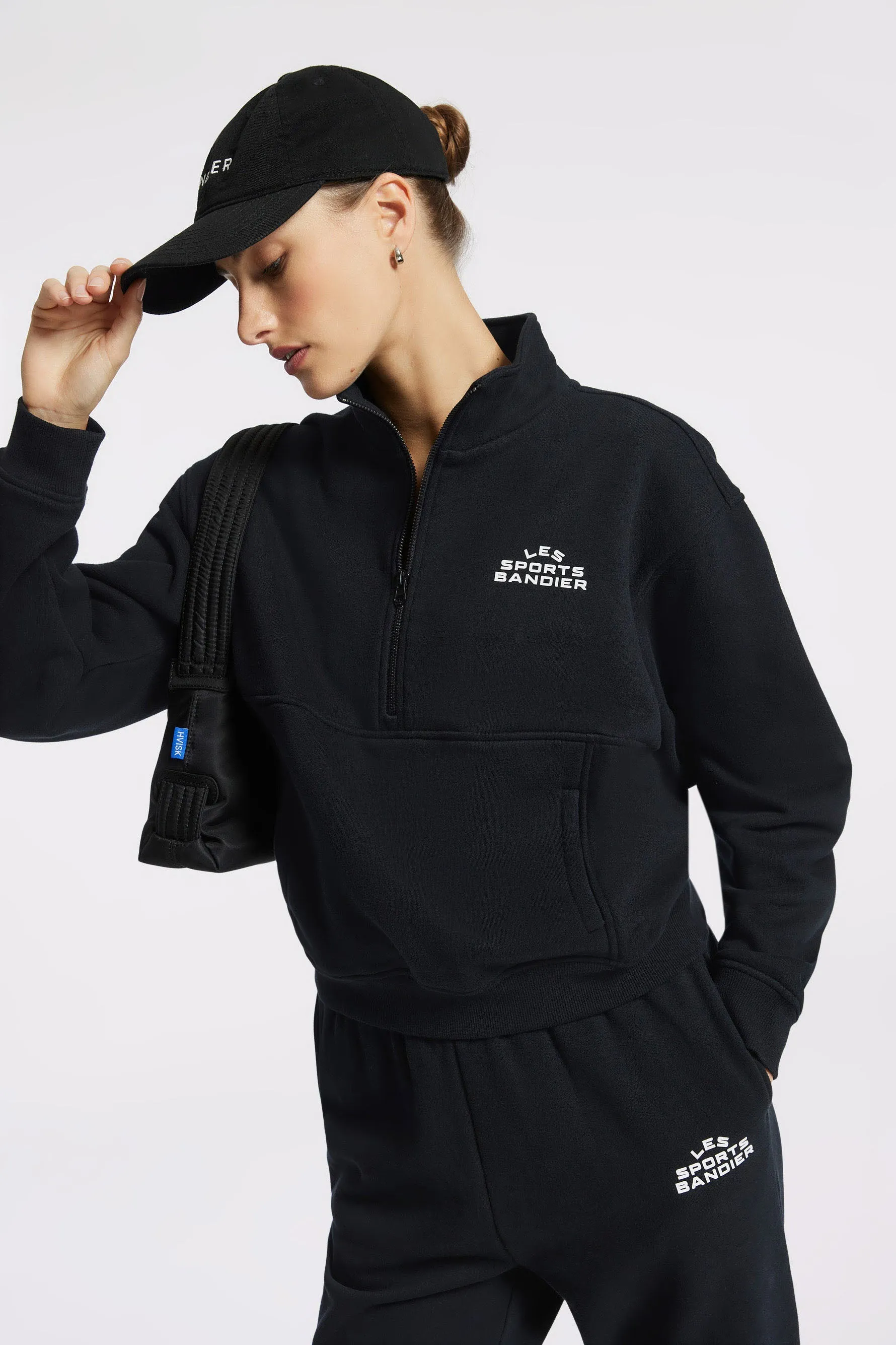 Les Sports Bandier 1/2 Zip Sweatshirt - Black/white