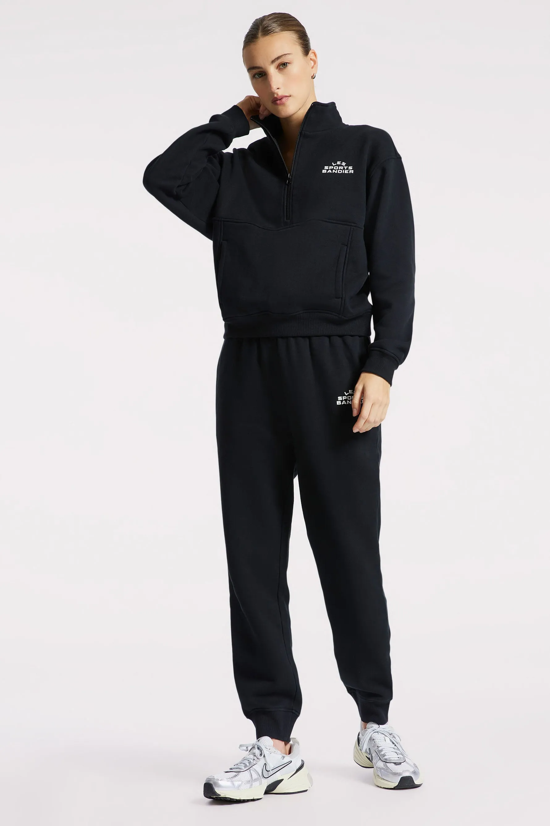 Les Sports Bandier 1/2 Zip Sweatshirt - Black/white