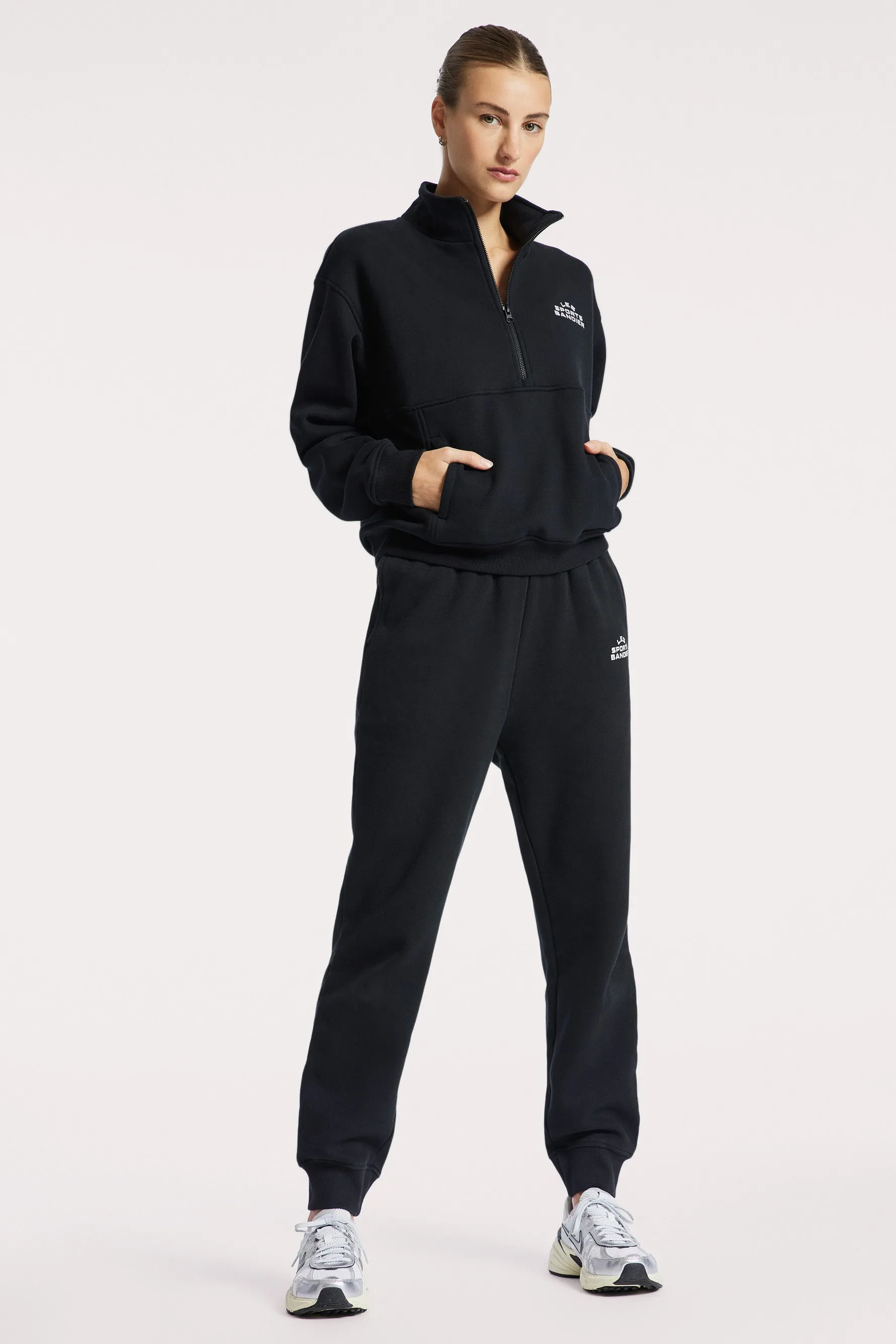 Les Sports Bandier 1/2 Zip Sweatshirt - Black/white