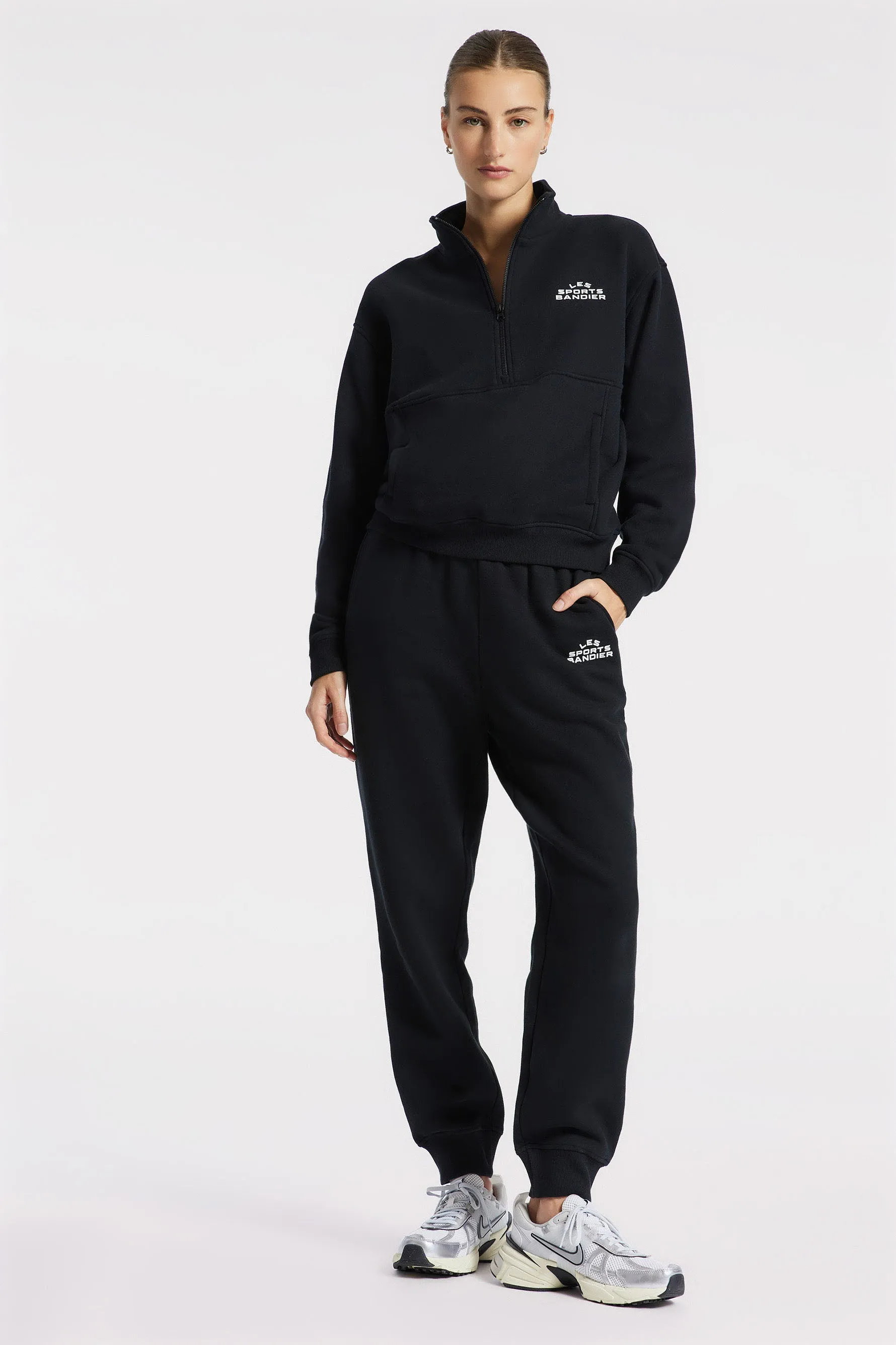 Les Sports Bandier 1/2 Zip Sweatshirt - Black/white