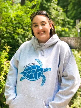 Live Slow Turtle Glitter Hoodie