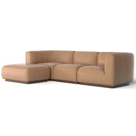 Mabry 3 Piece Leather Sectional w/ Ottoman, Nantucket Oatmeal