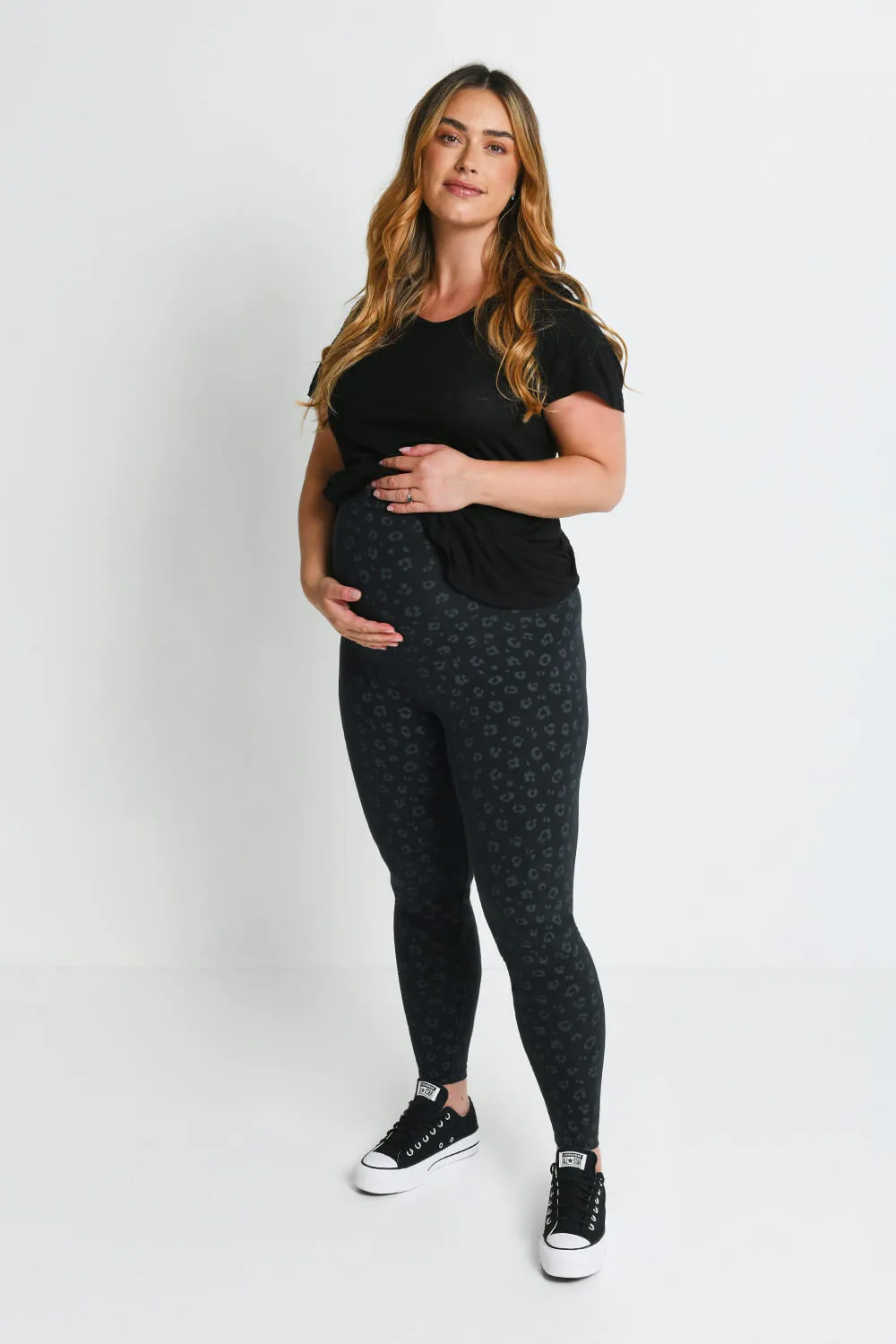 Maternity Everyday Leggings - Black Animal Print