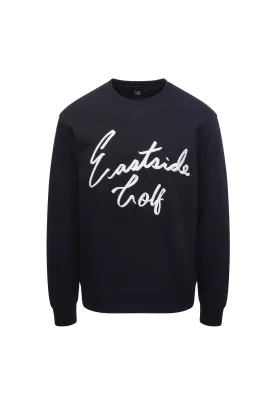 Men's Core Fleece Crew Script Logo Black