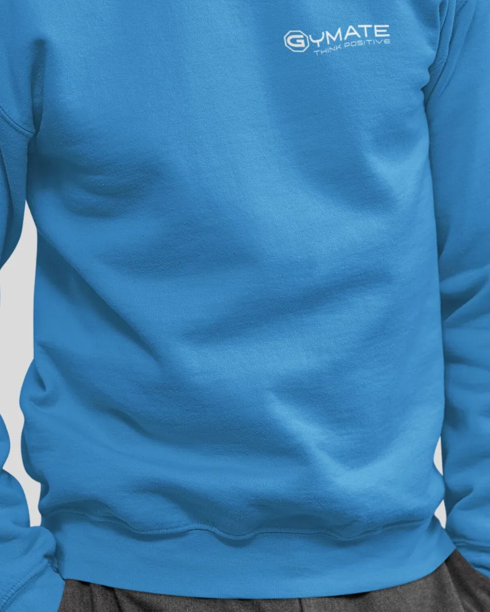 Mens Sweatshirt Chest 'Think Positive' [colours]