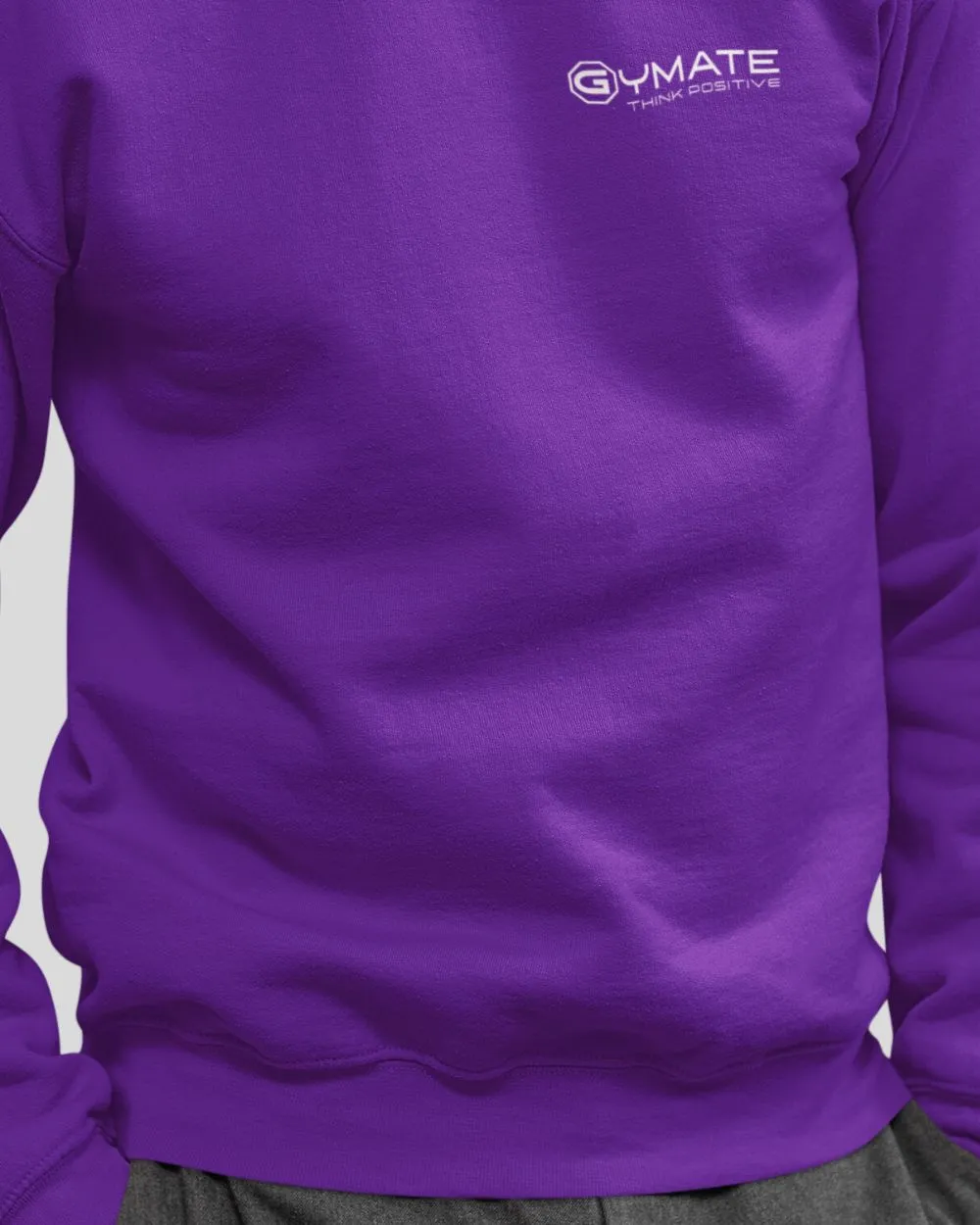 Mens Sweatshirt Chest 'Think Positive' [colours]