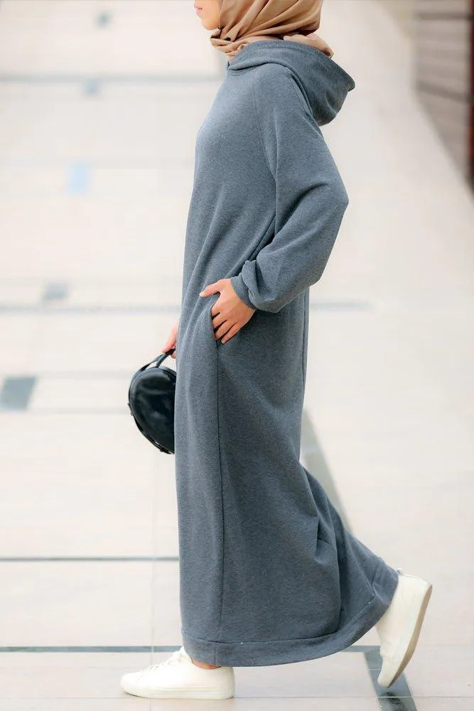 Milly oversized hoodie sweatshirt dress in grey