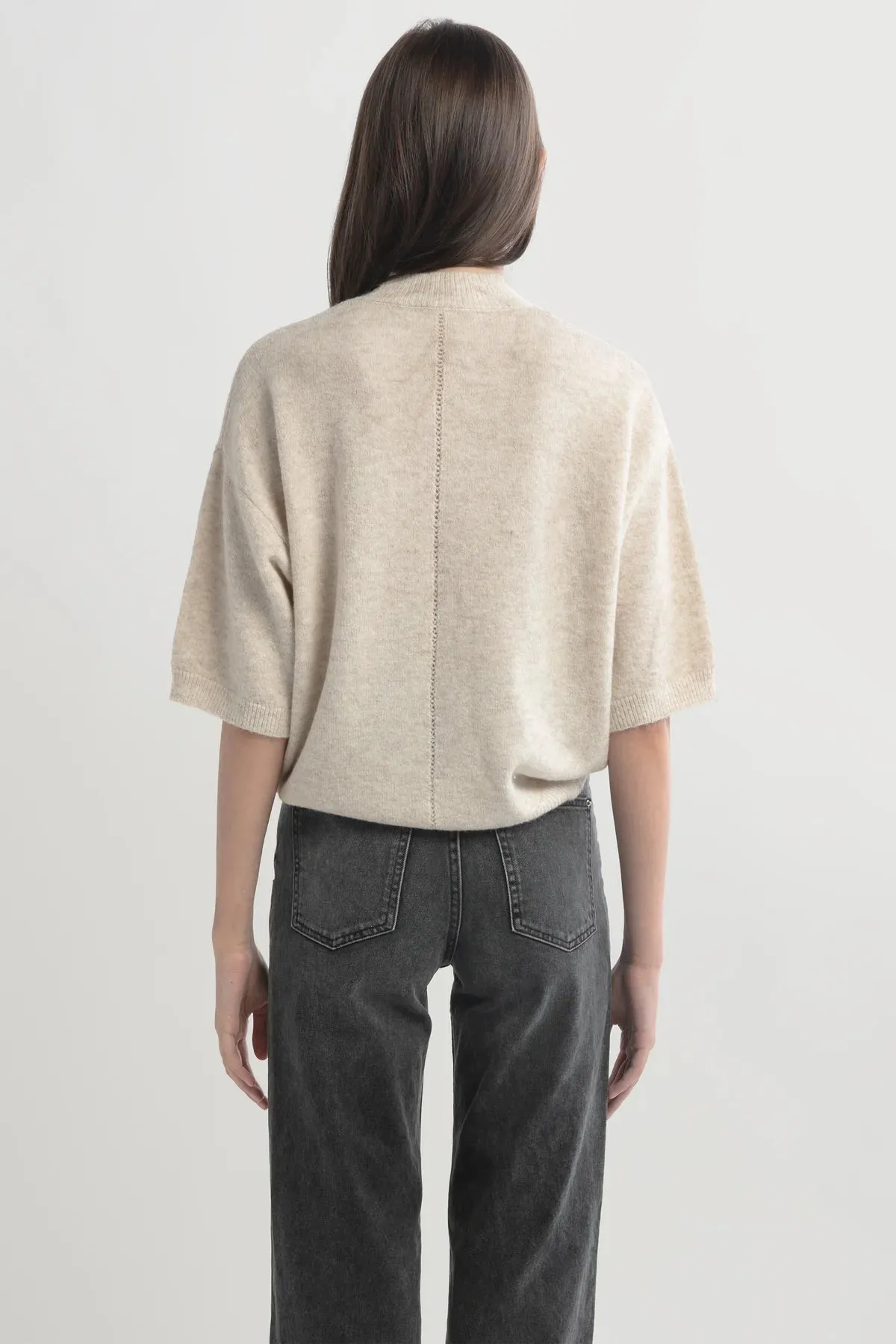 MOCKNECK HALF SLEEVE SWEATER