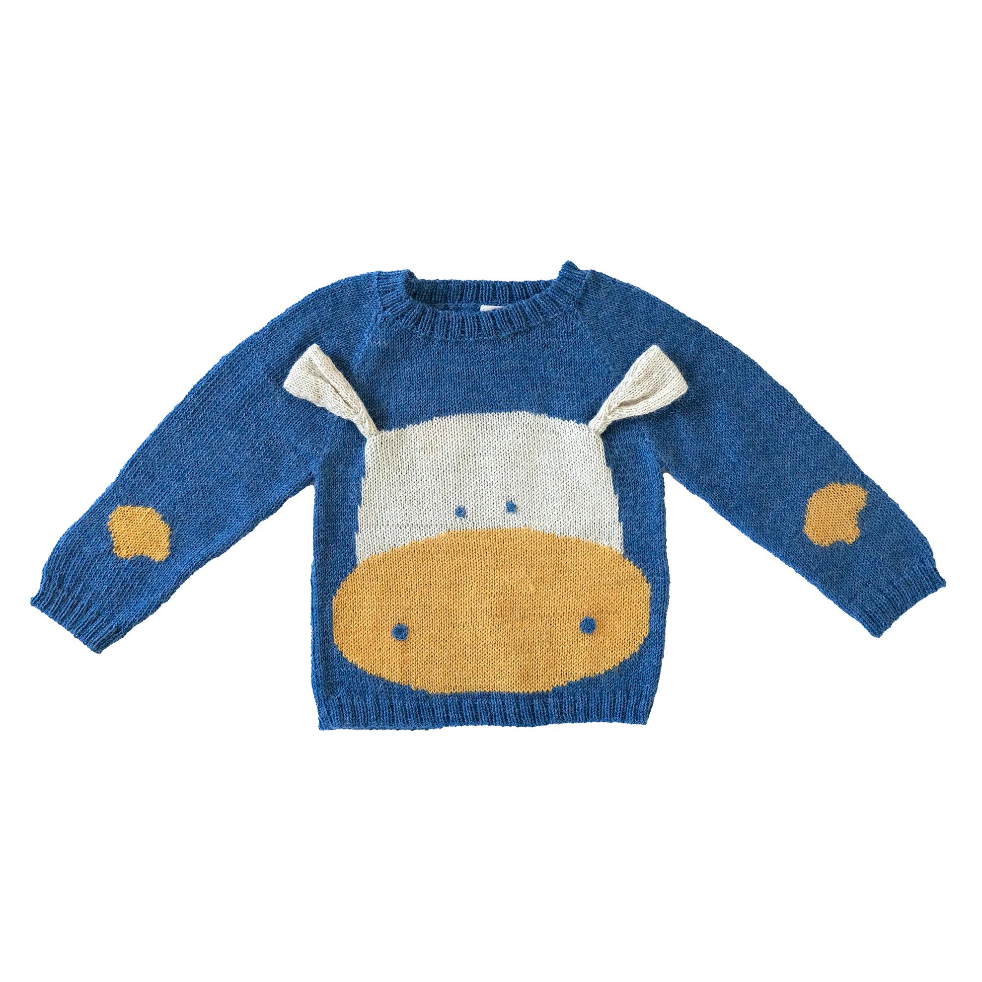 Nanay Cow Baby Alpaca Sweater in Blue