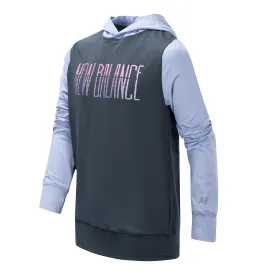 New Balance Girls Thunder/Amethyst Hooded Pullover